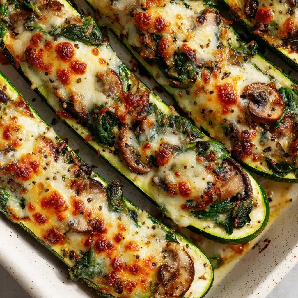 Spinach, Mushroom, and Ricotta Stuffed Zucchini Recipe