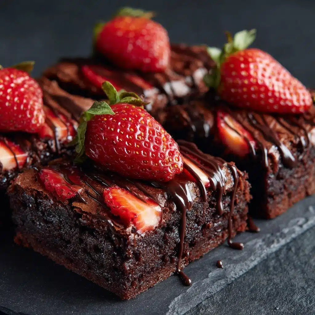 Chocolate-Covered Strawberry Brownies Recipe - Recipe Image