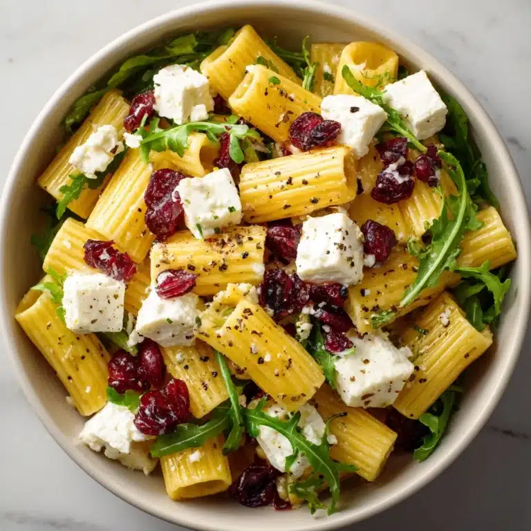 Feta & Cranberry Rigatoni Salad with Lemon Vinaigrette Recipe