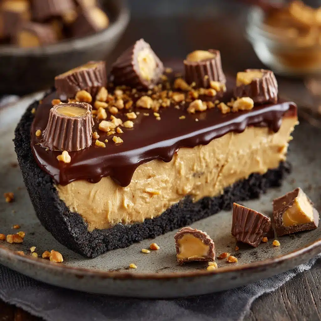 Peanut Butter Cup Chocolate Pie Recipe - Recipe Image
