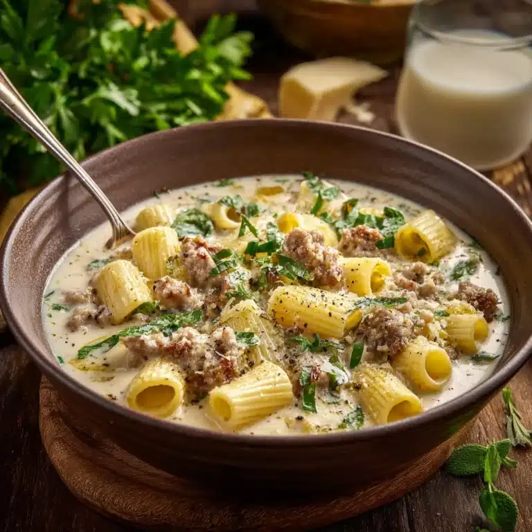 Creamy Parmesan Italian Sausage Ditalini Soup Recipe
