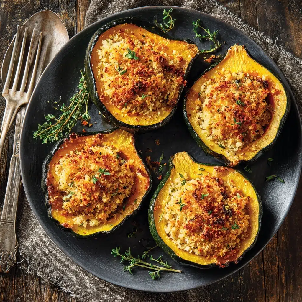 Parmesan Herb Roasted Acorn Squash Recipe