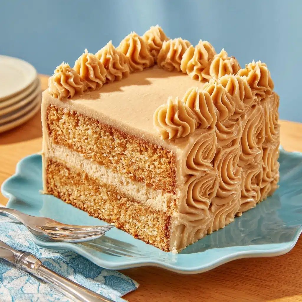 Vanilla Cream Cake with Quick Caramel Frosting Recipe - Recipe Image
