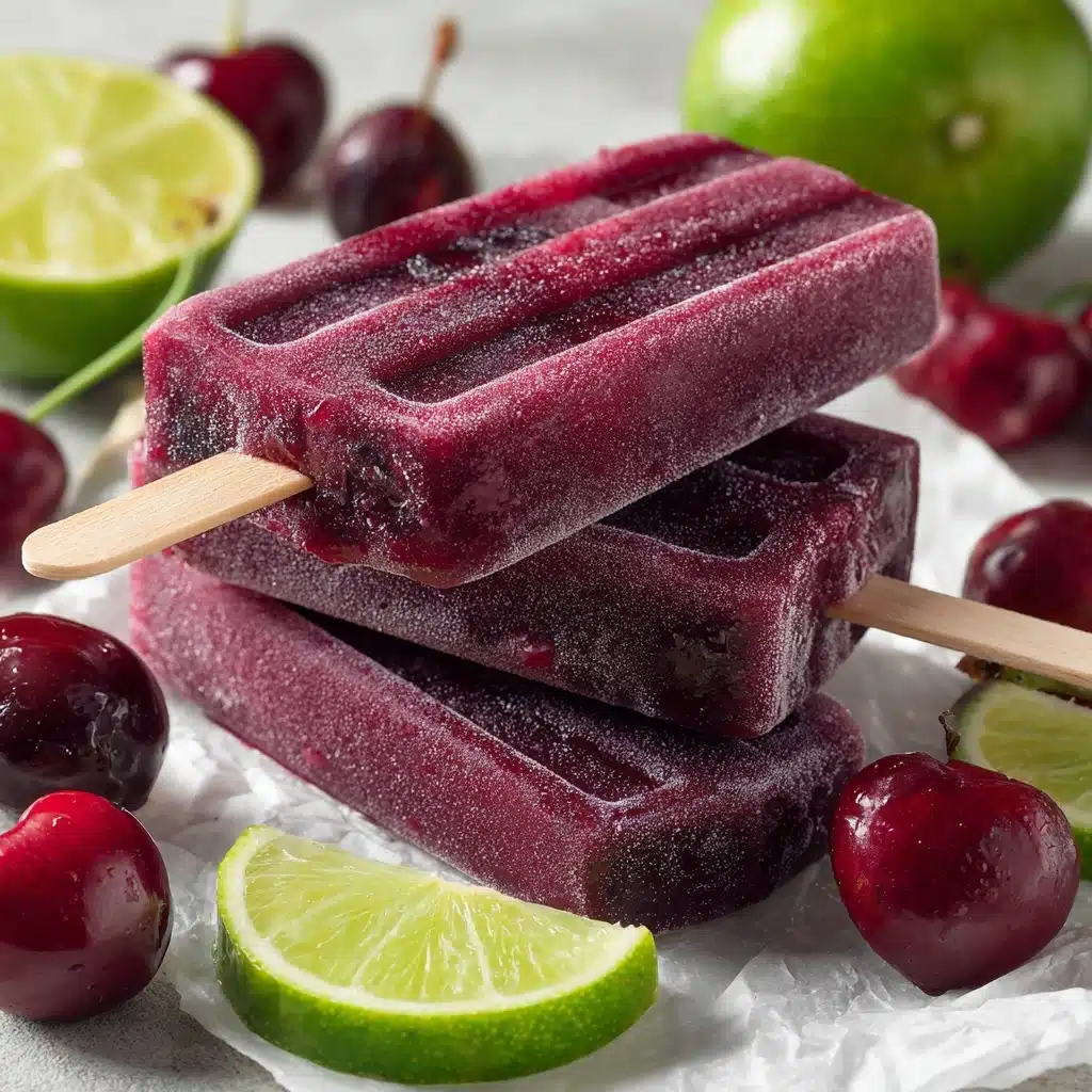 Cherry Lime Ice Pops Recipe - Recipe Image