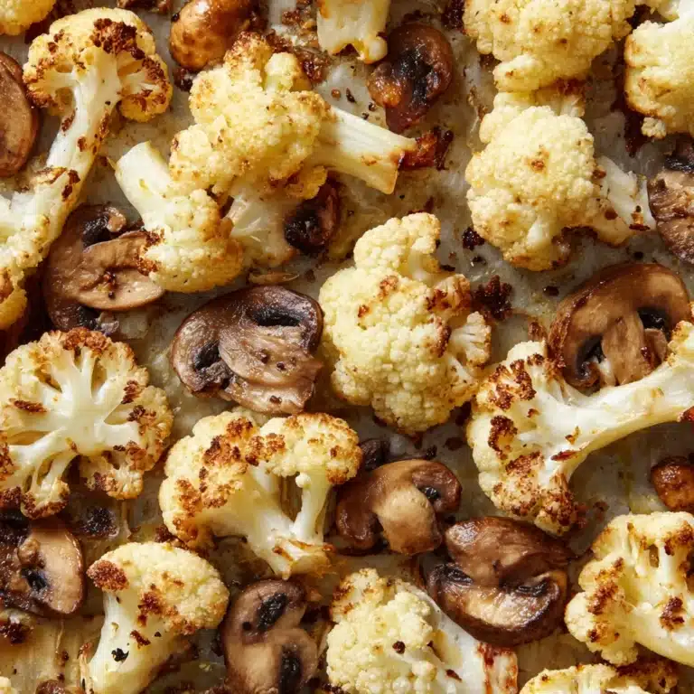 Garlicy Roasted Cauliflower & Mushrooms Recipe