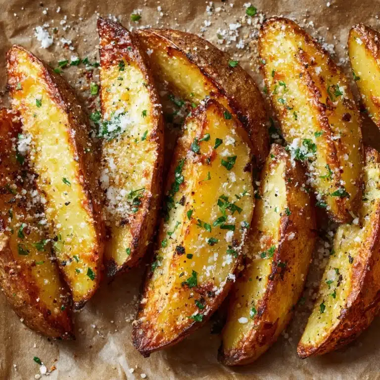 Baked Garlic Parmesan Potato Wedges Recipe