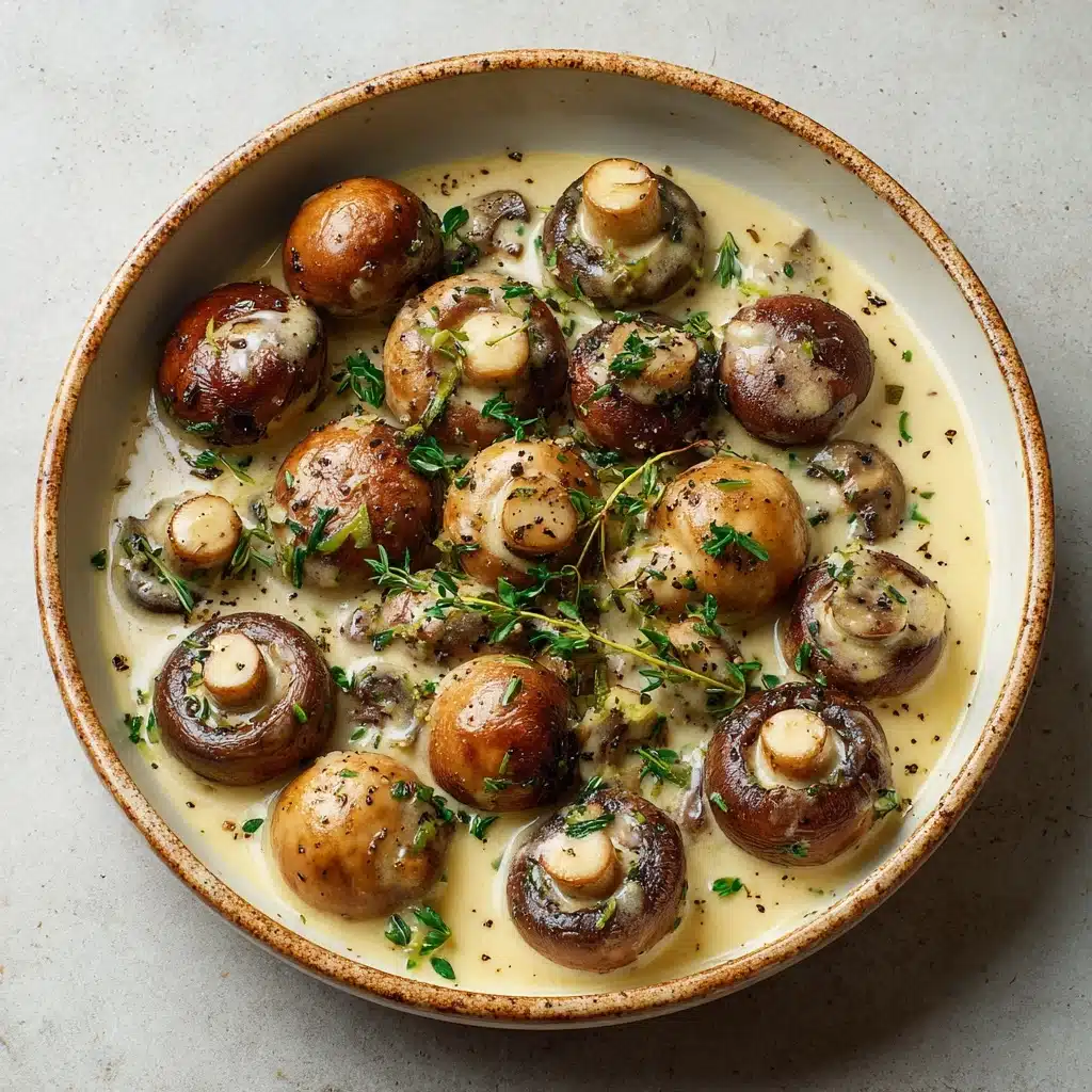 Creamy Garlic Butter Tuscan Mushrooms Recipe - Recipe Image