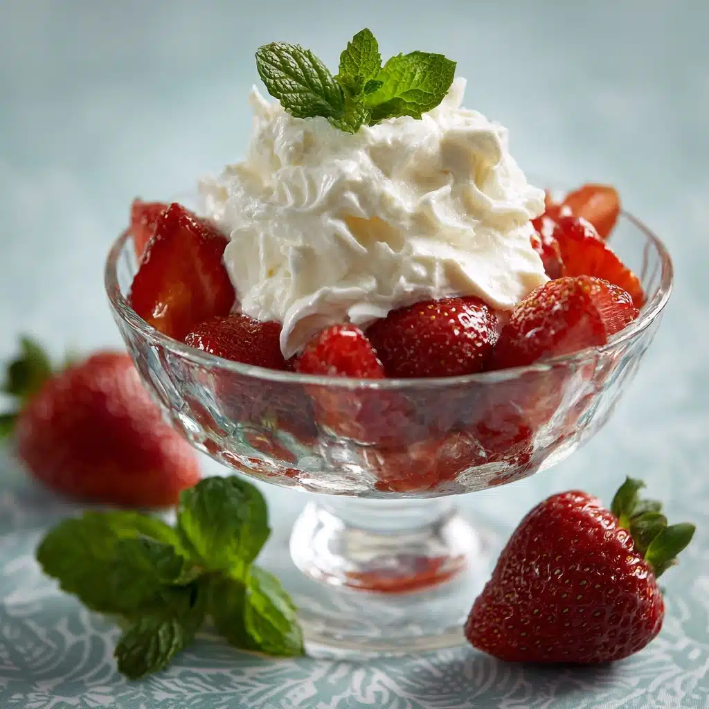 Strawberries with Mint-Infused Cream Recipe