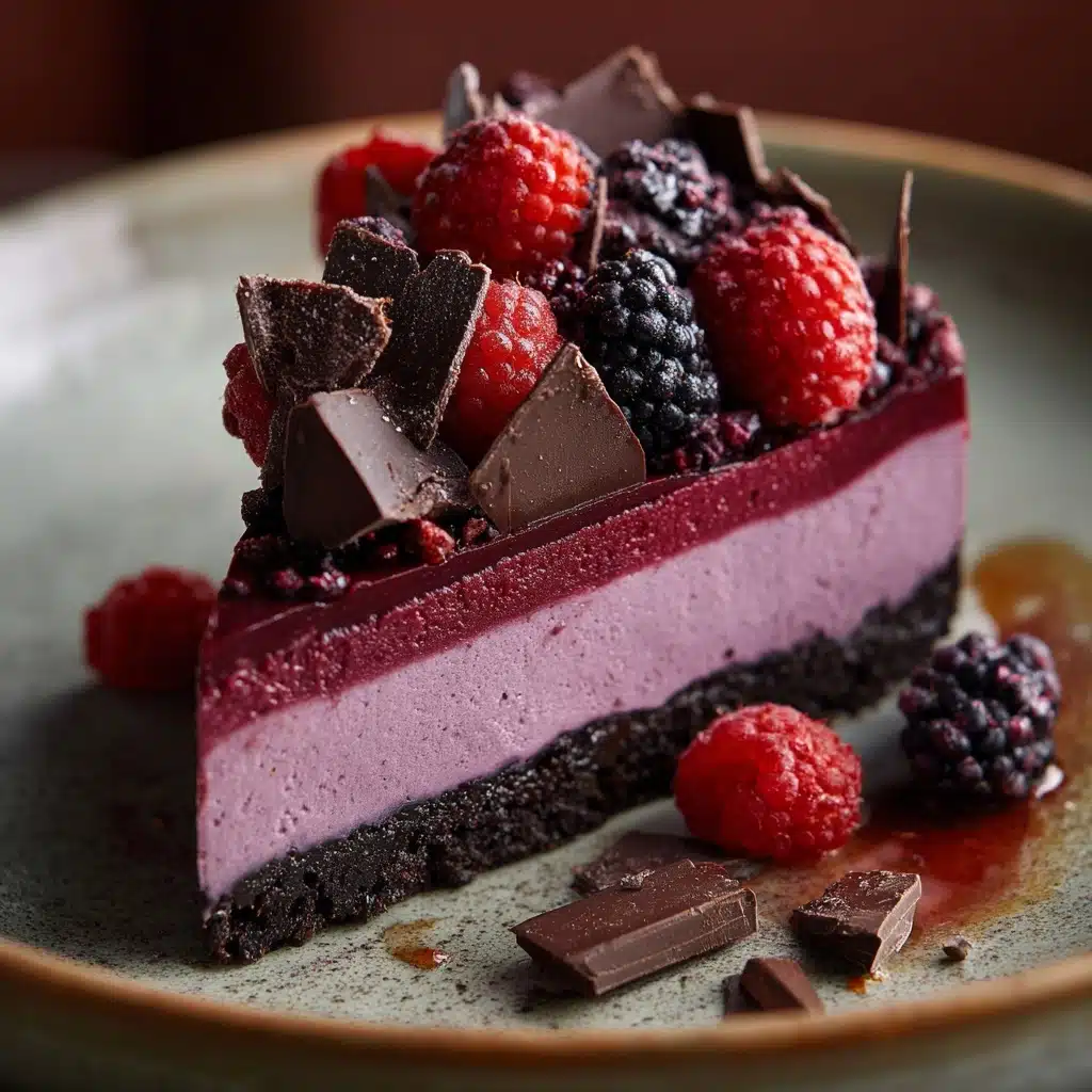 Dark Chocolate Blackberry Cheesecake Recipe - Recipe Image