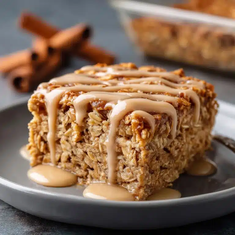 Healthy Sticky Cinnamon Roll Baked Oatmeal Recipe