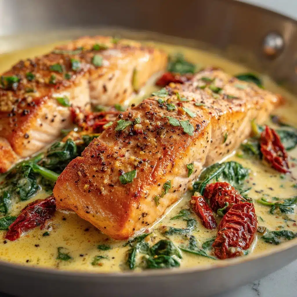 Creamy Garlic Butter Tuscan Salmon Recipe