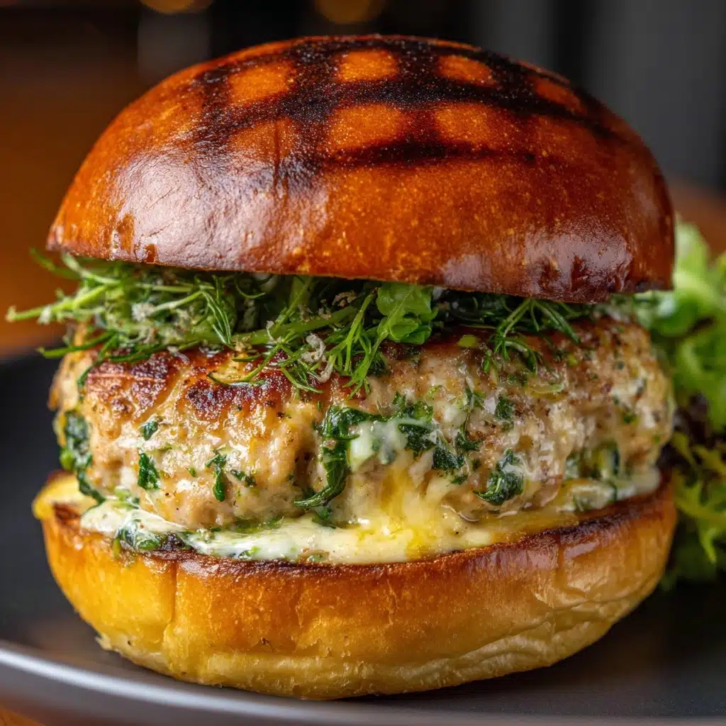 White Cheddar and Spinach Chicken Burgers Recipe - Recipe Image
