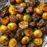 Garlic Steak and Potato Foil Packs Recipe