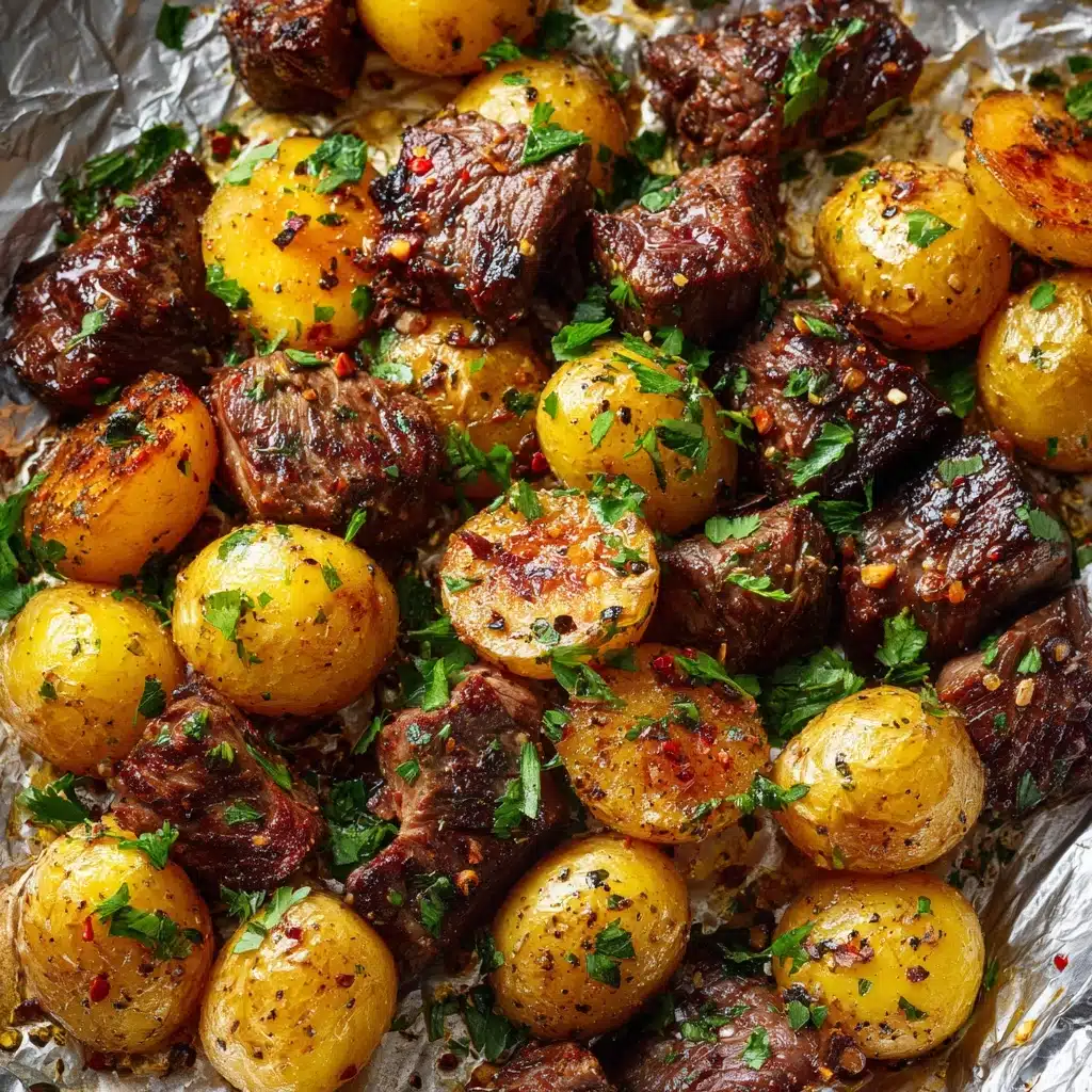 Garlic Steak and Potato Foil Packs Recipe