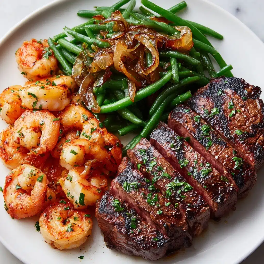 Garlic Butter Ribeye Steak and Shrimp Recipe
