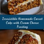 Homemade Carrot Cake Recipe with Cream Cheese Frosting Recipe