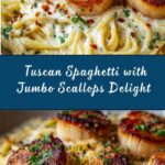 Creamy Tuscan Spaghetti with Jumbo Scallops Recipe