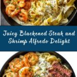 Blackened Steak and Shrimp Alfredo Recipe
