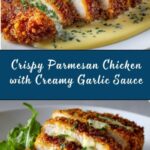 Parmesan Crusted Chicken with Creamy Garlic Sauce Recipe