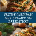 Christmas Tree Spinach Dip Breadsticks Recipe