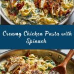Creamy Chicken Pasta with Spinach and Sun-Dried Tomatoes Recipe