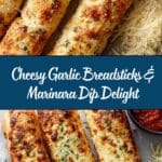 Cheesy Garlic Breadsticks with Marinara Dip Recipe