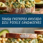 Smashed Chickpea Avocado Dill Pickle Sandwiches Recipe