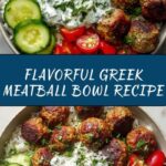 Greek Meatball Bowl with Tzatziki, Rice & Fresh Veggies Recipe