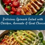 Spinach Salad with Chicken, Avocado and Goat Cheese Recipe