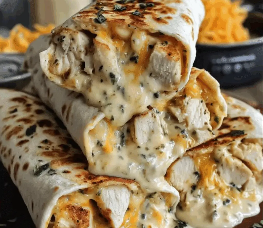 Cheesy Chicken Garlic Wraps Recipe