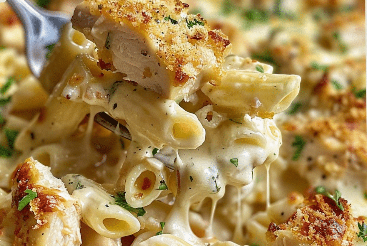 Garlic Parmesan Chicken Pasta Bake Recipe