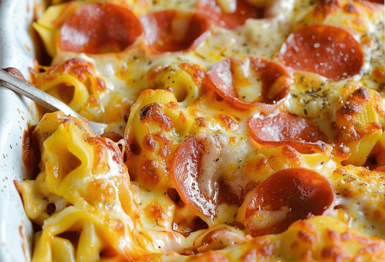 Cheese Tortellini Pepperoni Pizza Casserole Recipe