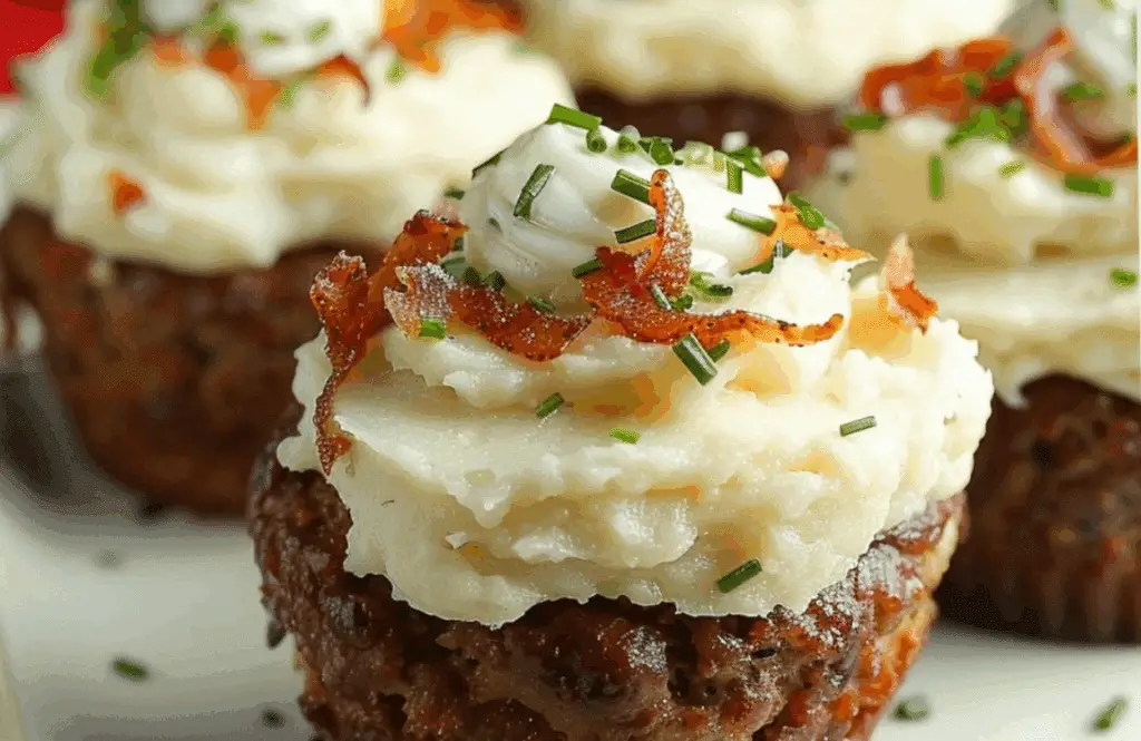 Mini Meatloaf Muffins with Mashed Potato Frosting Recipe