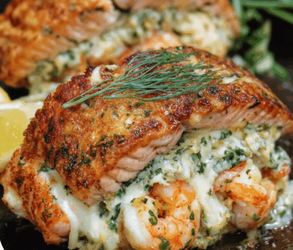 Crab & Shrimp Stuffed Salmon Recipe