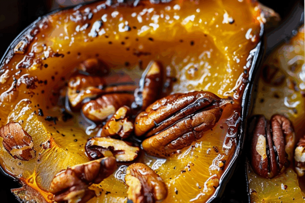 Maple Pecan Roasted Acorn Squash Recipe