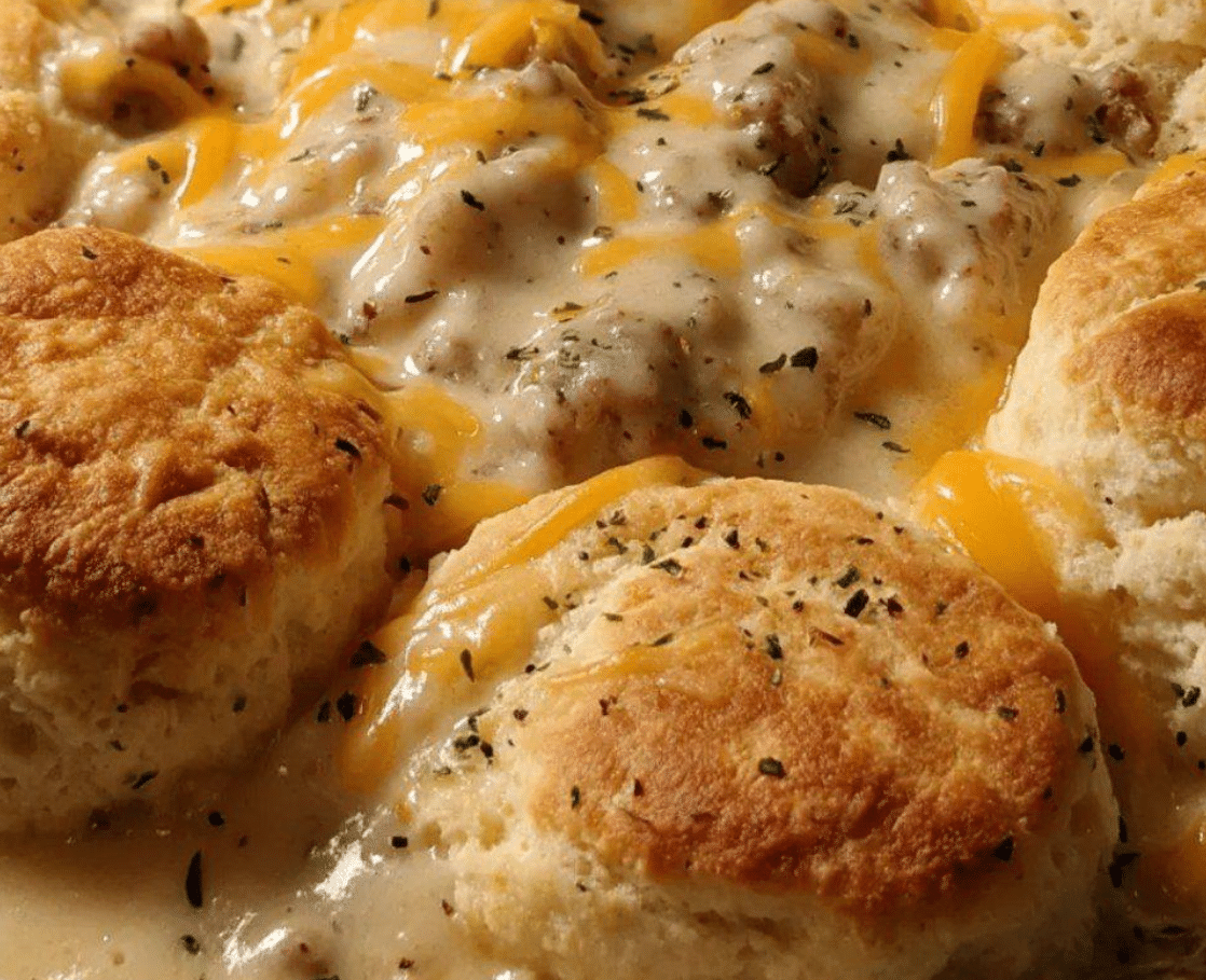Biscuits & Gravy Hashbrown Casserole Recipe