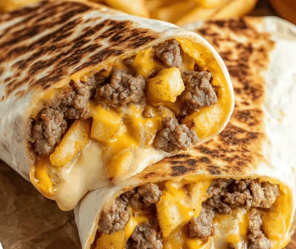 Beefy Cheesy Fries Wrap Recipe