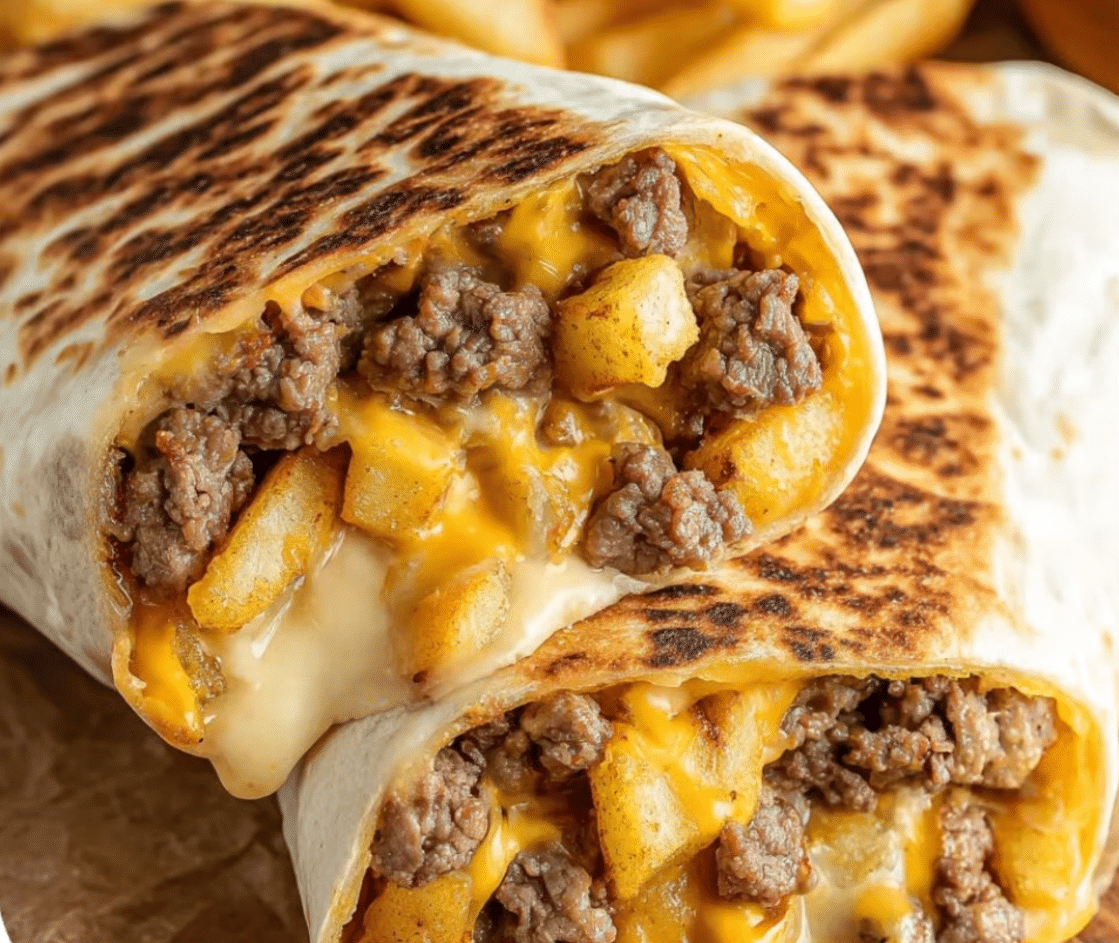 Beefy Cheesy Fries Wrap Recipe