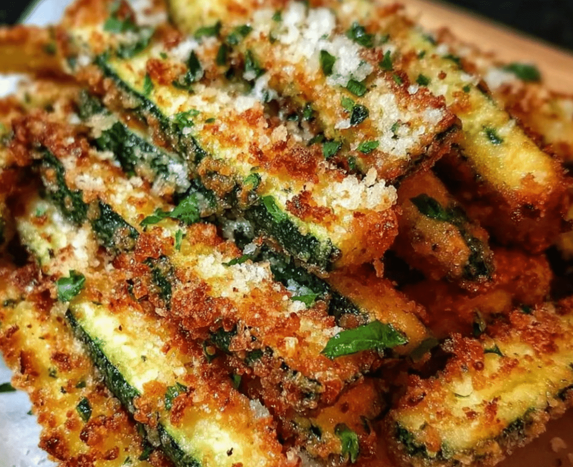 Crispy Parmesan Garlic Zucchini Fries Recipe