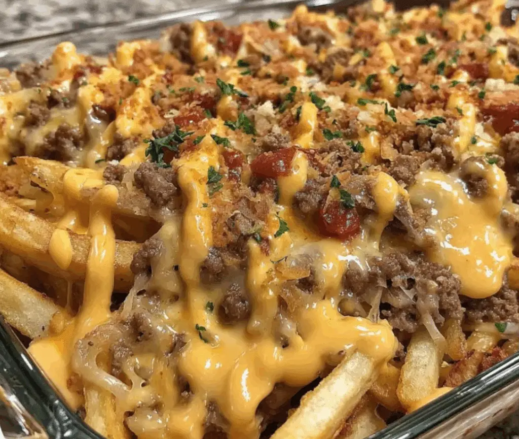 Cheeseburger French Fry Bake Recipe