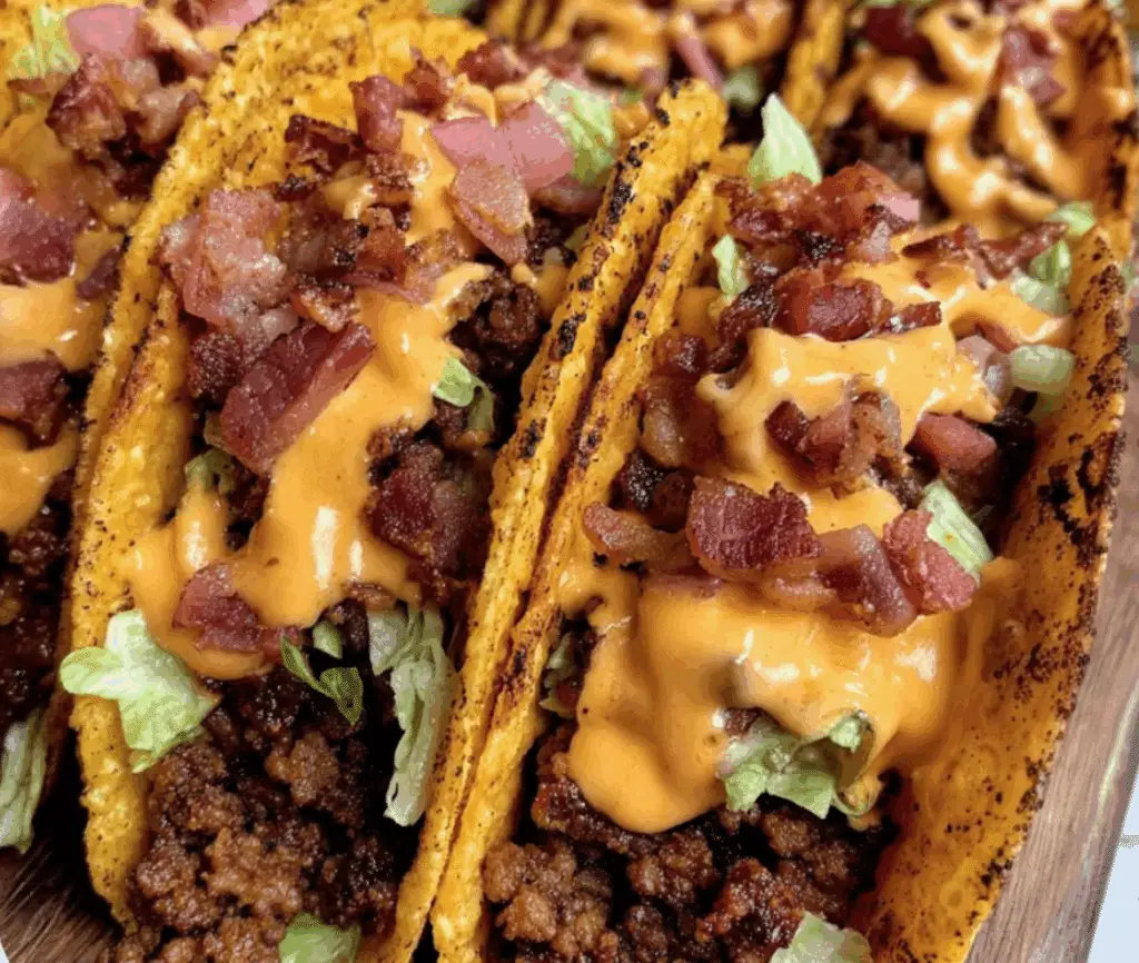 Loaded Bacon Cheeseburger Tacos Recipe