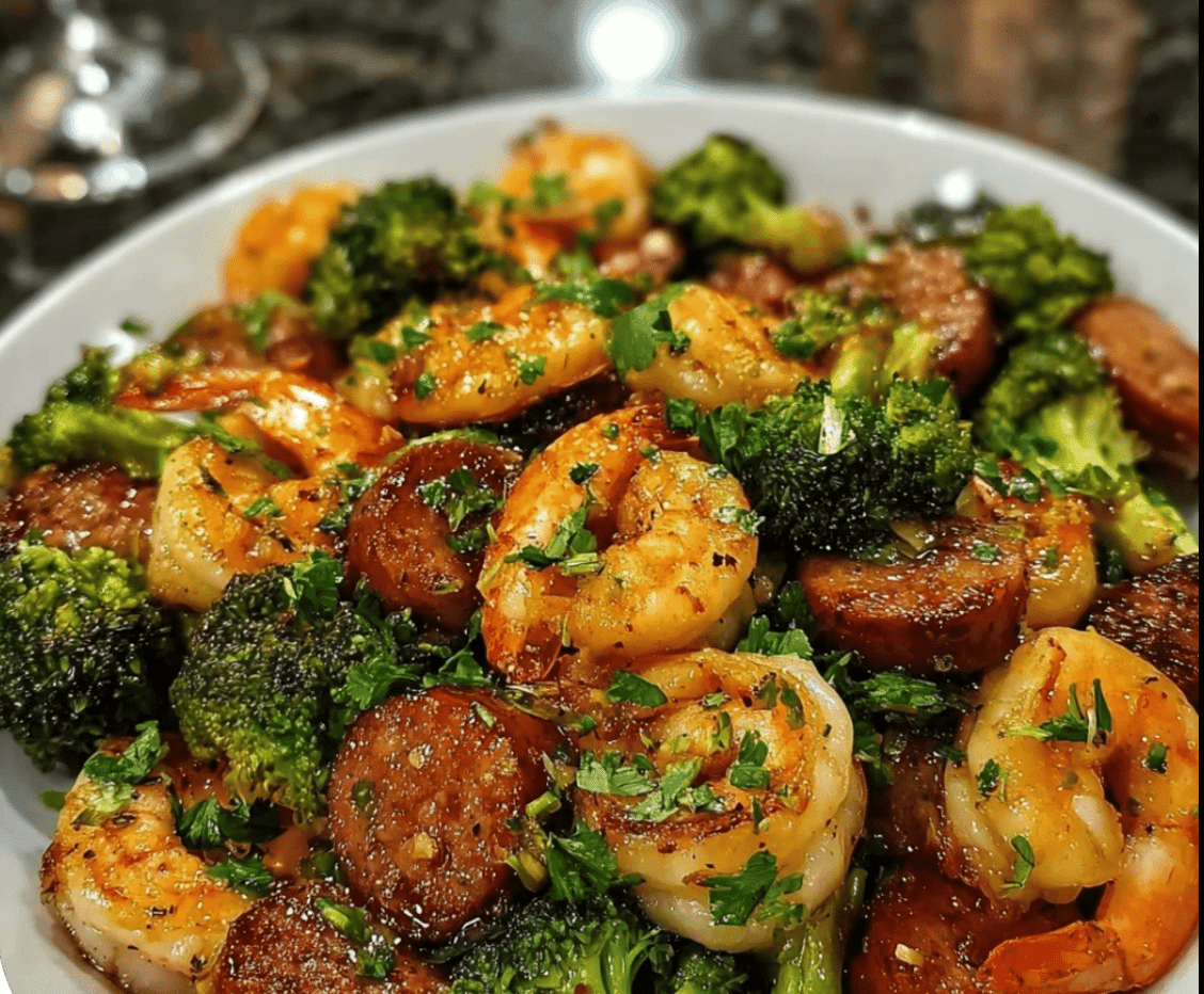 Honey Garlic Shrimp, Sausage and Broccoli Recipe