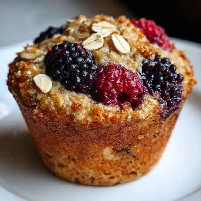 Healthy Berry Oatmeal Protein Muffins Recipe