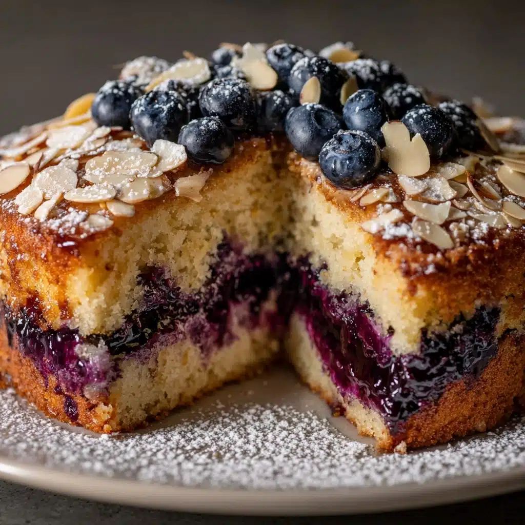 Almond Praline Blueberry Cake Recipe