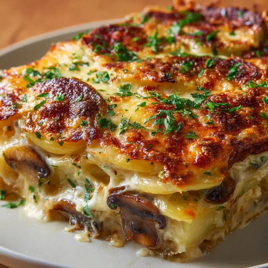 Potato and Mushroom Gratin with Gorgonzola Recipe - Recipe Image