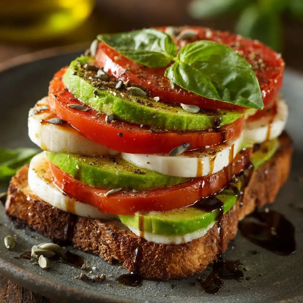 Avocado Caprese Toast Recipe - Recipe Image