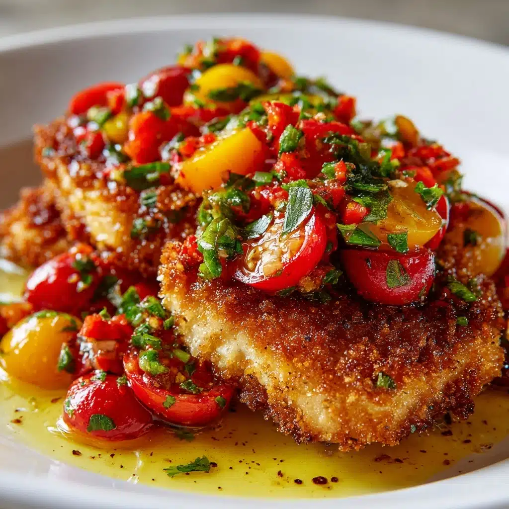Chicken Cutlets with Summery Tomato & Nectarine Salad Recipe