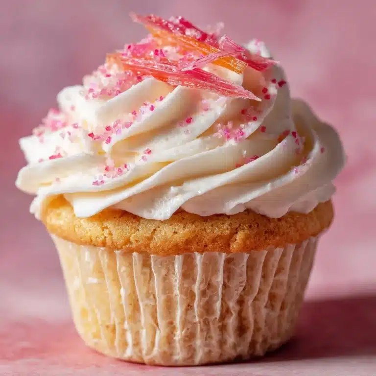 Rhubarb Honey Peach Cream Cheese Cupcakes Recipe