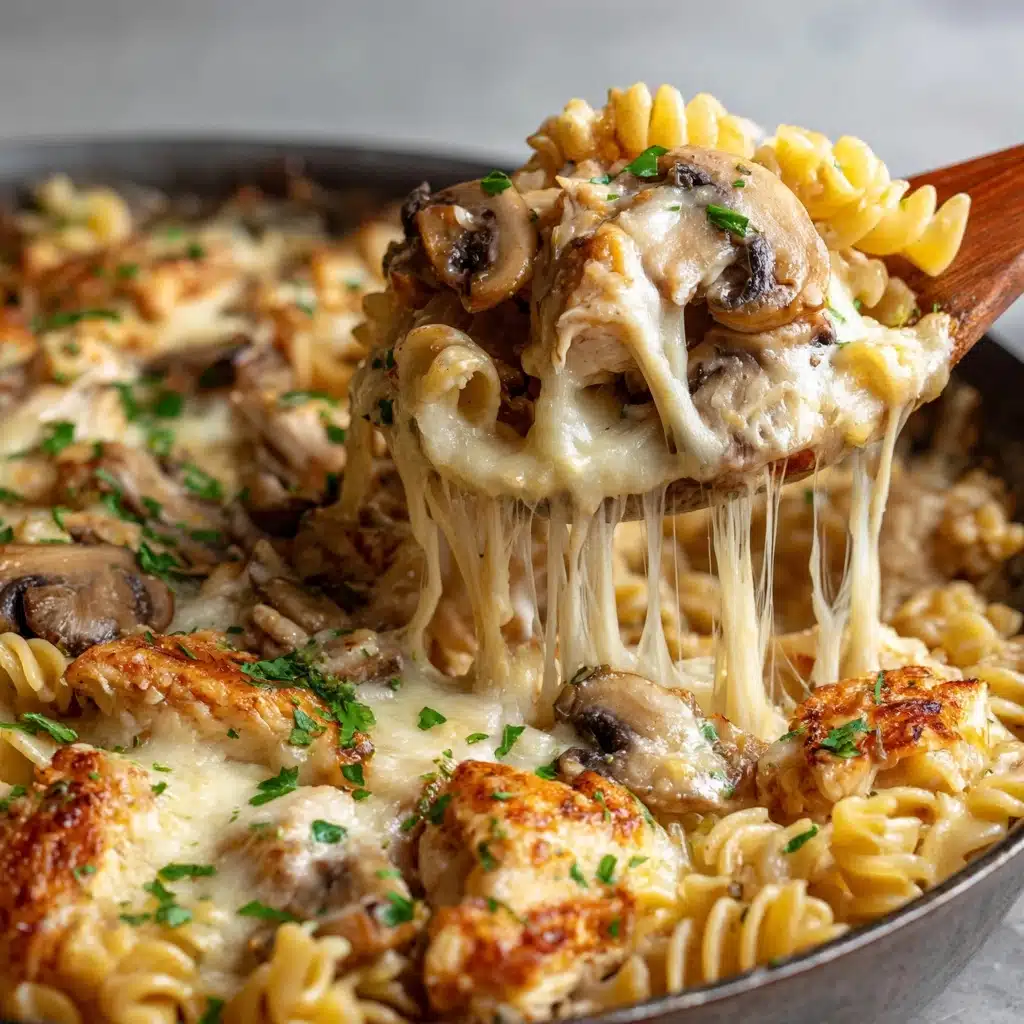 Creamy Chicken & Mushroom Pasta Recipe - Recipe Image