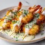 Shrimp Alfredo Corn Dog Sticks Recipe